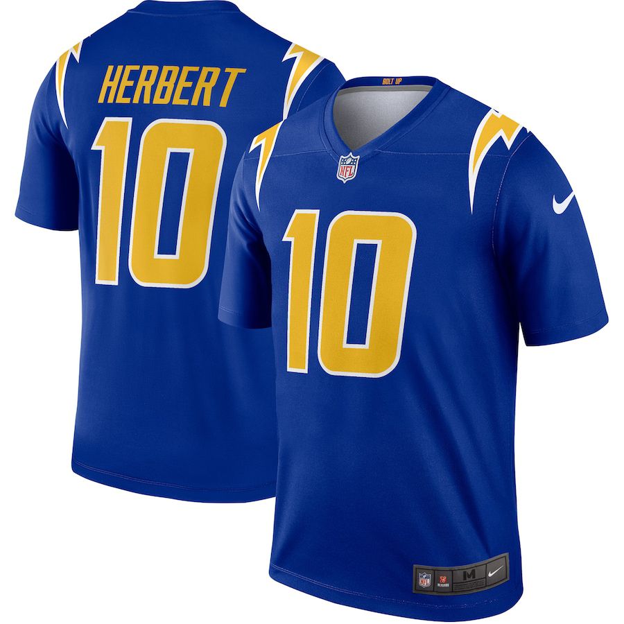 Men Los Angeles Chargers #10 Justin Herbert Nike Royal Inverted Legend NFL Jersey